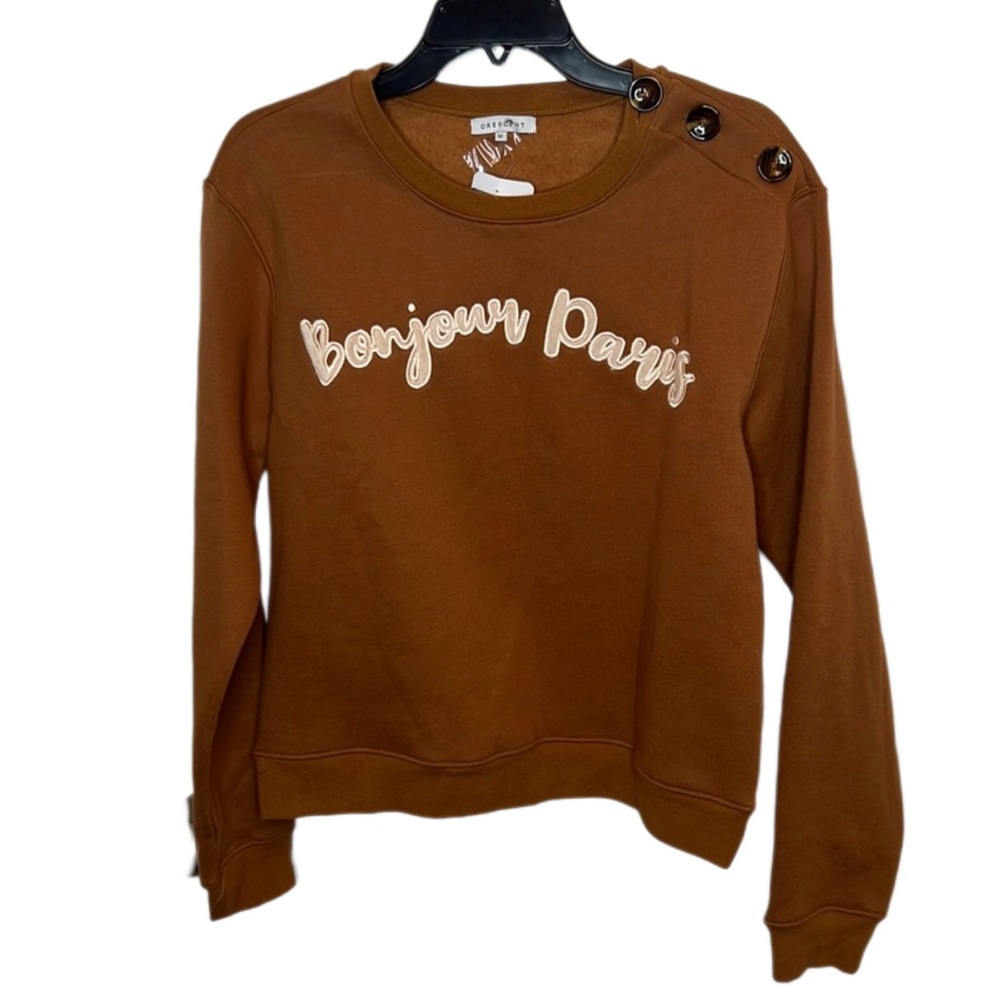 Crescent Women’s Bonjour Paris Medium Chico Crew Neck Sweater